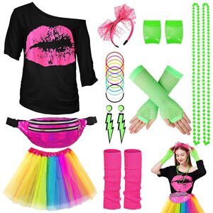 2239 80s Costume Accessoriess For Women, T-shirt Tutu Fanny
